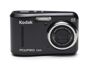 kodak pixpro friendly zoom fz43-bk 16mp digital camera with 4x optical zoom and 2.7″ lcd screen (black)