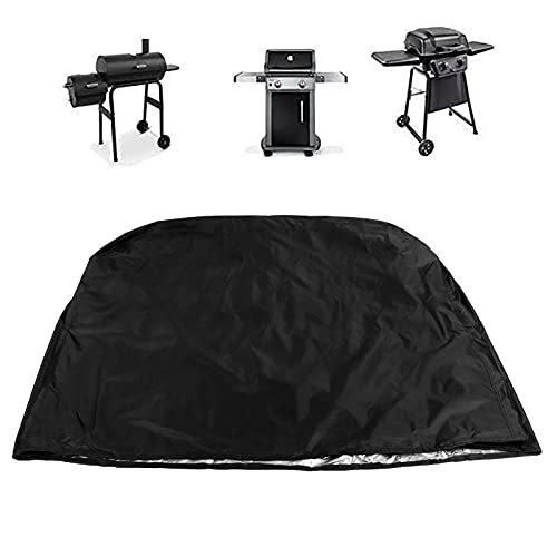 Barbecue Grill Cover Outdoor Waterproof Sunproof dustproof Garden Terrace Grill Protection Cover Sunproof dustproof Color Outside is Black, Inside is Silver (大号)