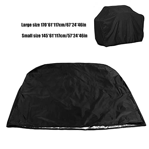 Barbecue Grill Cover Outdoor Waterproof Sunproof dustproof Garden Terrace Grill Protection Cover Sunproof dustproof Color Outside is Black, Inside is Silver (大号)