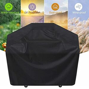 Barbecue Grill Cover Outdoor Waterproof Sunproof dustproof Garden Terrace Grill Protection Cover Sunproof dustproof Color Outside is Black, Inside is Silver (大号)