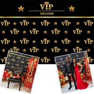comophoto vip photography backdrop royal crown black gold baby shower graduation birthday party banner photo studio backgrounds for pictures (7x5ft)