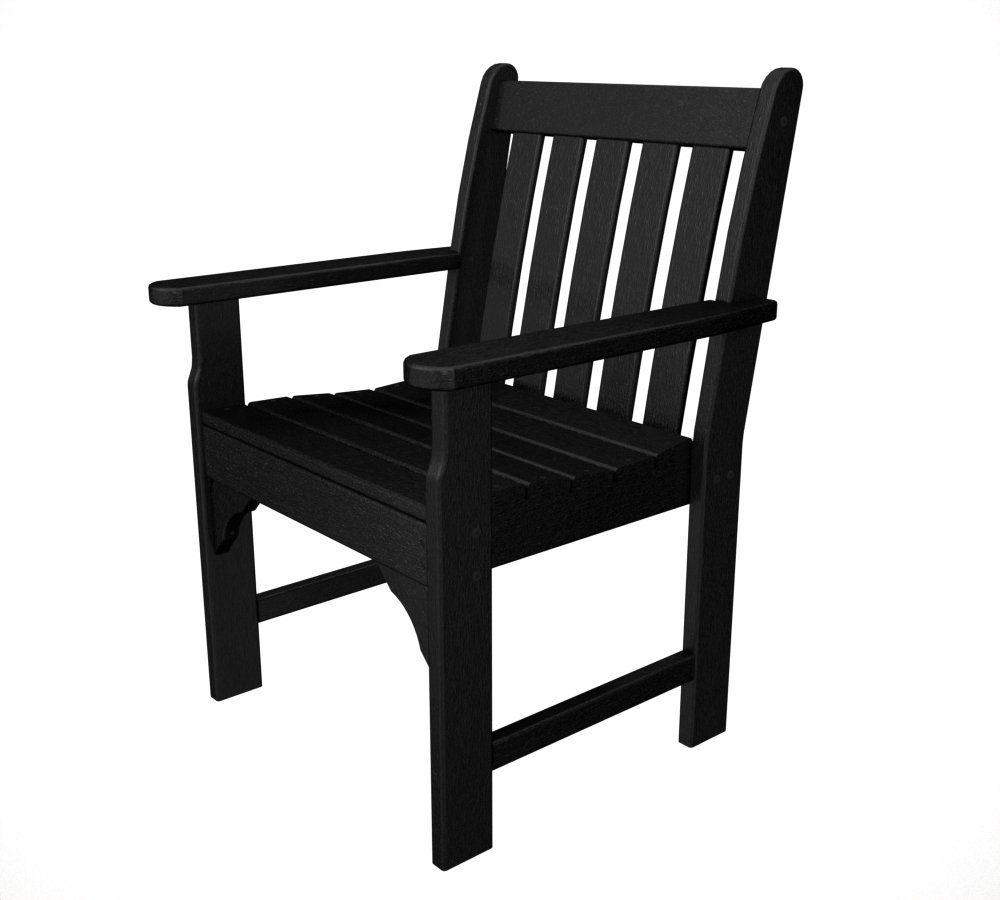 POLYWOOD Vineyard Arm Chair, Black