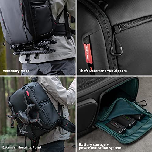 PGYTECH OneMo 2 25L-33L Camera Backpack with Shoulder Bag for 16“ Laptop for Photographers, Waterproof DSLR Backpack for Canon/Nikon/Sony, Drone Backpack for DJI Mini 3 Pro/Mavic 3/ FPV