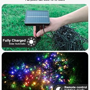 Acina 2 Pack Each 250 LED 85FT 8Modes Solar Powered String Lights Outdoor Waterproof, Solar Christmas Tree Lights Green Wire for Birthday Party Wedding Garden Patio Yard(Warm White & Multiple Colors)