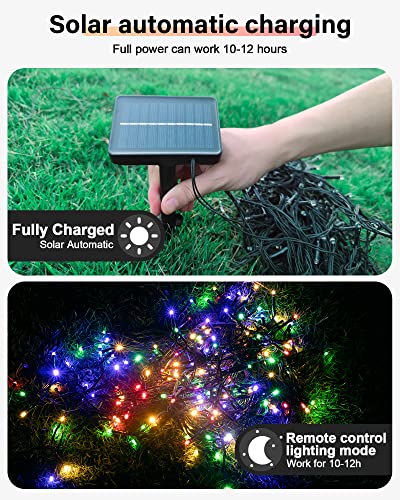 Acina 2 Pack Each 250 LED 85FT 8Modes Solar Powered String Lights Outdoor Waterproof, Solar Christmas Tree Lights Green Wire for Birthday Party Wedding Garden Patio Yard(Warm White & Multiple Colors)