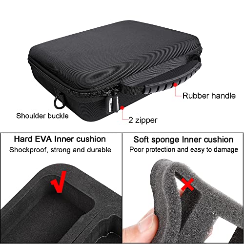 Hard Case for GoPro Hero 11/10/9/8/7/2018/6/5 Blcak/4 Silvery Action Camera, Accessories Carrying Storage Shoulder Bag with Strap