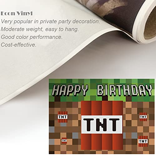 HUAYI 6.5'x5' TNT Pixel Backdrop for Birthday Game Themed Party Background Photo Booth - Stretch Resistant Econ Vinyl FW-2193