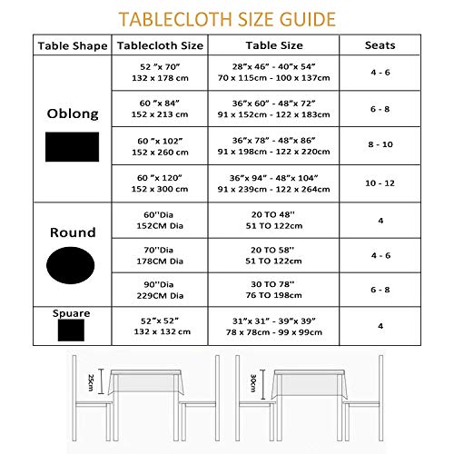 EHouseHome Outdoor and Indoor 60inch Round Tablecloth with Umbrella Hole and Zipper, Waterproof Zippered Patio Table Cloths, Spring/Summer Table Covers for Backyard Circular Table/BBQs/Picnic