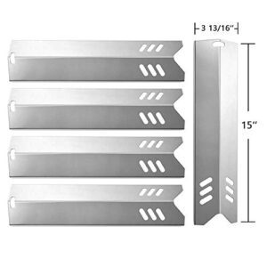 SHINESTAR 15'' Grill Heat Plate, Grill Replacement Part for Dyna-Glo, Backyard & Uniflame Grill, DGF510SBP, DGF493BNP, BY15-101-001-02, BY13-101-001-13, Stainless Steel, 5-Pack, 15" x 3-13/16"