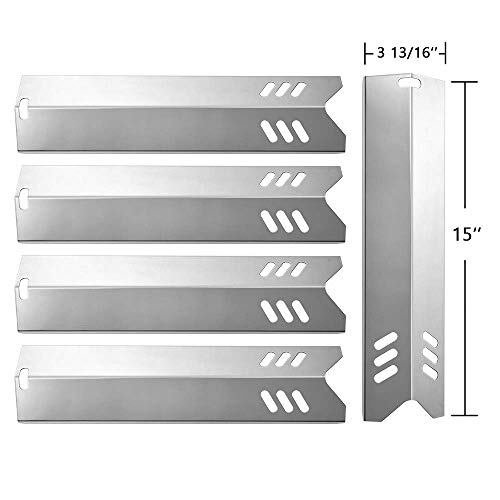 SHINESTAR 15'' Grill Heat Plate, Grill Replacement Part for Dyna-Glo, Backyard & Uniflame Grill, DGF510SBP, DGF493BNP, BY15-101-001-02, BY13-101-001-13, Stainless Steel, 5-Pack, 15" x 3-13/16"