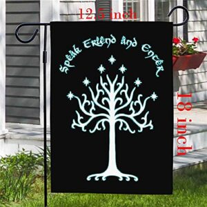 FAQDFLAU Speak Friend and Enter Farmhouse Yard Outdoor Decoration Burlap Garden Flag 12.5 x 18 Inch Double Sided