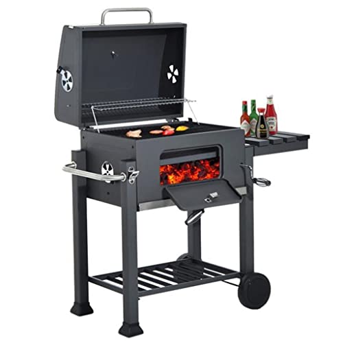 ZLXDP Grill Barbecue Picnic Grills Kebab Stove Charcoal Oven with Waterproof Black BBQ Grills for Yard Garden Outdoor