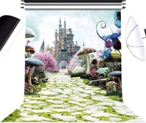 5x7ft alice in wonderland photo backdrop photography background for newborn,baby shower,kid’s birthday party decorations supplies booth studio props