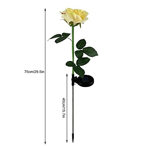 BTPOUY 2-Pack Rose Solar Garden Lights Waterproof Decorative Solar Stake Lights Single Head Rose Flowers LED Lights Solar Powered for Garden Yard Patio Lawn Decor