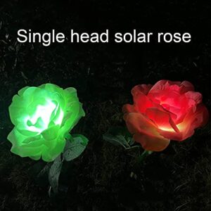 BTPOUY 2-Pack Rose Solar Garden Lights Waterproof Decorative Solar Stake Lights Single Head Rose Flowers LED Lights Solar Powered for Garden Yard Patio Lawn Decor