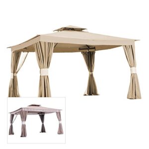 garden winds replacement canopy top cover for living home 10 x 12 gazebo – riplock 350 – beige