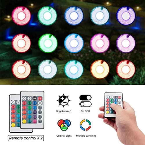 HAMVIDNE LED Spotlights Indoor Halloween Spot Lights for Plants Tree Spotlight Up Lighting with Remote, Landscape Light Plug in, Waterproof RGB Colors Changing Up Lights for Ground Garden (2Pack)