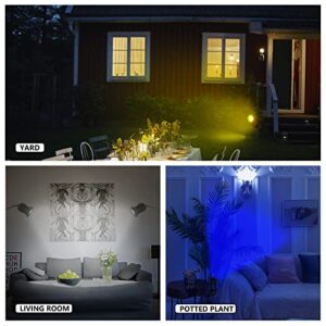 HAMVIDNE LED Spotlights Indoor Halloween Spot Lights for Plants Tree Spotlight Up Lighting with Remote, Landscape Light Plug in, Waterproof RGB Colors Changing Up Lights for Ground Garden (2Pack)