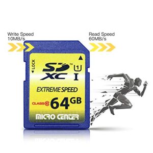 64GB Class 10 SDXC Flash Memory Card Full Size SD Card USH-I U1 Trail Camera Memory Card by Micro Center (5 Pack)