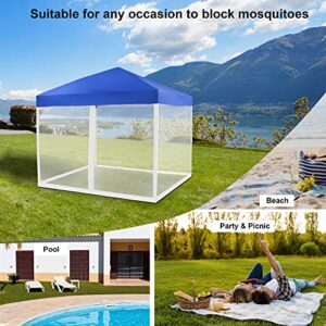 IJIALIFE Mosquito Net with Zipper for 10' x 10' Patio Gazebo Canopy and Tent, Zippered Mesh Sidewalls Screen Walls for Outdoor Camping and Garden(White)