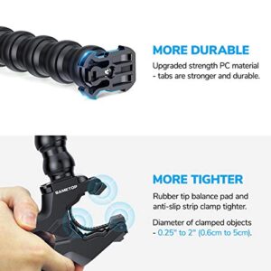 Sametop Jaws Flex Clamp Mount with Adjustable Gooseneck Compatible with GoPro Hero 11, 10, 9, 8, 7, 6, 5, 4, Session, 3+, 3, 2, 1, Max, Hero (2018), Fusion, DJI Osmo Action Cameras