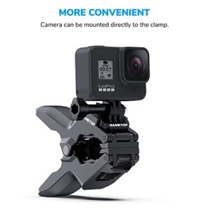 Sametop Jaws Flex Clamp Mount with Adjustable Gooseneck Compatible with GoPro Hero 11, 10, 9, 8, 7, 6, 5, 4, Session, 3+, 3, 2, 1, Max, Hero (2018), Fusion, DJI Osmo Action Cameras