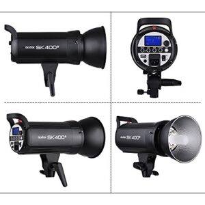 Godox SK400II Professional Compact 400Ws Studio Flash Strobe Light Built-in Godox 2.4G Wireless X System GN65 5600K with 150W Modeling Lamp for E-Commerce Product Portrait Lifestyle Photography