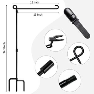 Garden Flag Stand,metal garden flag pole,decorations outdoor flag stand,garden flag holder for fly christmas flag about 13'' W,garden flag holder with Tiger Clip and Spring Stoppers Without Flag