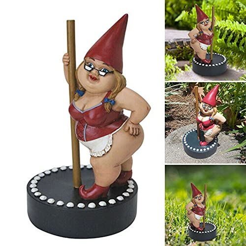 HAIFENGDA Pole Dance Garden Gnomes, Funny Woman Dancing Gnome Garden Decor, Garden Statues Outdoor for Home Decoration Outdoor Yard Art Lawn Patio Garden Gnome Decor.