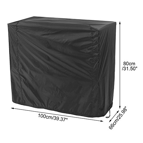 BBQ Cover, Asixx BBQ Cover, Waterproof BBQ Grill Cover or Outdoor Polyester Barbecue Covers, Garden Patio Grill Protector for Weber, Holland, Jenn Air, Brinkmann and Char Broil, Black(80x66x100cm)