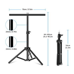 Selens Photography Backdrop Stand 30 Inches Small T Shape Support Light Stands Mini Holder for Photo Studio Tabletop Desktop Background Paper, T-Shape Background Support Stand Crossbar with 2 Clamps