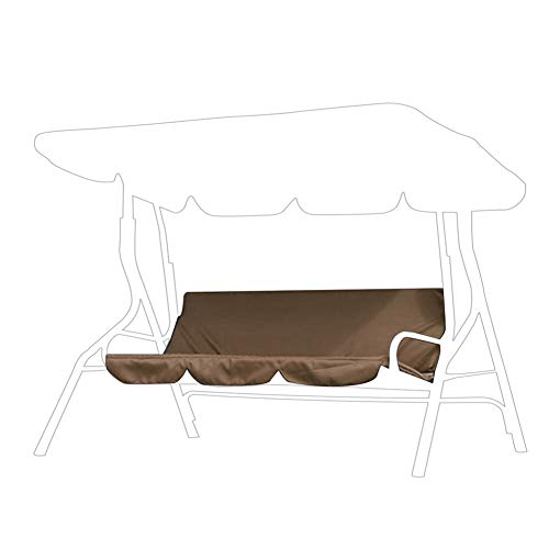 Swing Seat Cushion Cover Replacement, Waterproof Polyester Taffeta Fabric 3Seat Swing Chair Bench Cushion Cover Swing Hammock Protector for Garden Yard Park Outdoor 59.1x19.7x3.9in (Brown)