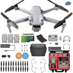 dji air 2s fly more combo – drone quadcopter uav with 3-axis gimbal camera, 5.4k video, 3 batteries, hardcase, 128gb sd card, lens filters, landing pad kit with must have accessories