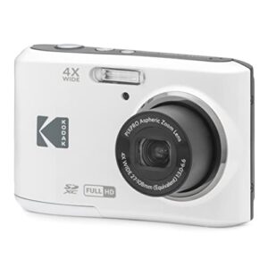 kodak pixpro friendly zoom fz45-wh 16mp digital camera with 4x optical zoom 27mm wide angle and 2.7″ lcd screen (white)