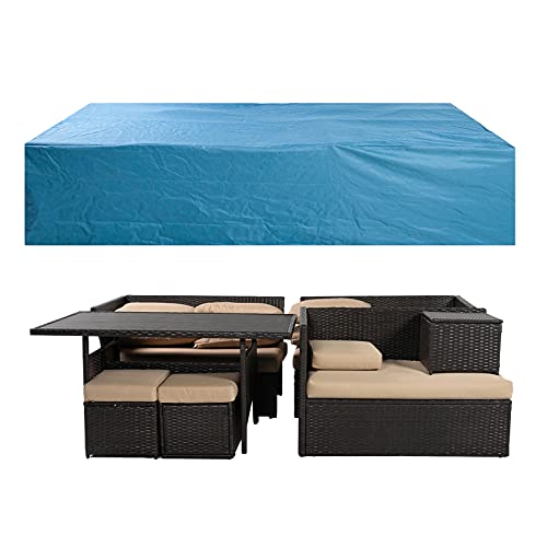 NC JVVMNJLK Patio Furniture Covers , Outdoor Furniture Set Covers 112 inchx57 inchx25 inch Blue Waterproof,Table and Chair Outdoor Sectional Sofa Set Covers,Rain-Proof Snow Dust Wind-Proof,Anti-UV.