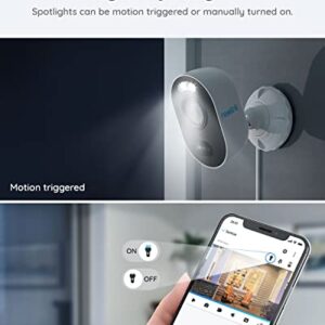 REOLINK Outdoor Security Camera System, 1080p Plug in WiFi Cameras with App for Home, Color Night Vision with Bulit-in Spotlight, 2-Way Talk, Motion Detection, SD Card Storage, Lumus (2 Pack)