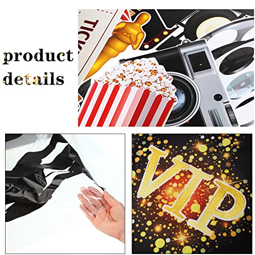 14 Pieces Movie Theme Photography Backdrop and Studio Props DIY Kit, VIP Stage Door Entrance Doors Cover, Paparazzi Props Party Accessory Awards Night Ceremony Photo Booth Background for Party Decor