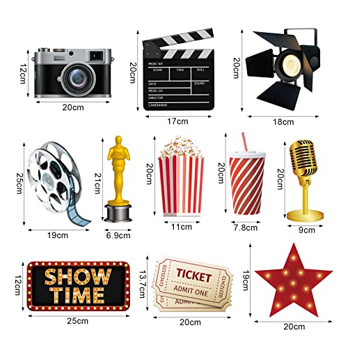 14 Pieces Movie Theme Photography Backdrop and Studio Props DIY Kit, VIP Stage Door Entrance Doors Cover, Paparazzi Props Party Accessory Awards Night Ceremony Photo Booth Background for Party Decor