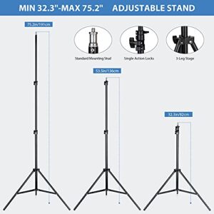 HPUSN Softbox Photography Lighting Kit 30"X30" Professional Continuous Lighting System Photo Studio Equipment with 2pcs E27 Socket 5400K Bulbs for Portraits Advertising Shooting YouTube Video