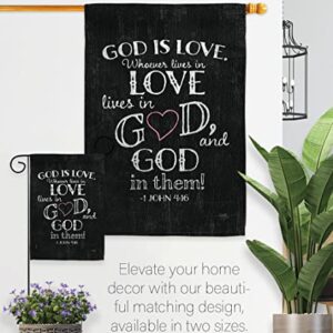 Breeze Decor God is Love Garden Flag Religious Bible Verses Bless Faith Thank Hope Pray Christian Religion House Decoration Banner Small Yard Gift Double-Sided, Made in USA