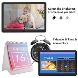 Atatat 10 Inch Digital Photo Frame with 1920x1080 IPS Screen, Digital Picture Frame with 1080P Video, Music, Slideshow, Adjustable Brightness, Auto Rotate, Photo Deletion, Remote