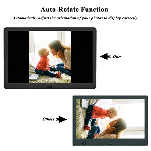 Atatat 10 Inch Digital Photo Frame with 1920x1080 IPS Screen, Digital Picture Frame with 1080P Video, Music, Slideshow, Adjustable Brightness, Auto Rotate, Photo Deletion, Remote