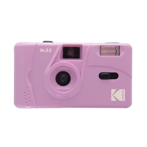 kodak m35 35mm film camera, reusable, focus free, easy to use, build in flash and compatible with 35mm color negative or b/w film (film and aaa battery not included) (purple)