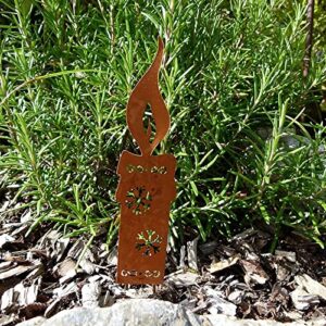 Garden Stake Rusted Metal Decor Christmas Stakes Candles,Christmas Tree, Snowman Shape Garden Stake Decor