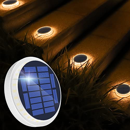 WILLED Solar Step Lights Outdoor, Warm White Solar Deck Lights IP65 Waterproof, Solar Powered Step Lights for Stairs, Post Cap, Fence, Driveway, Walkway, Pathway, Patio, Garden, 1 Pack