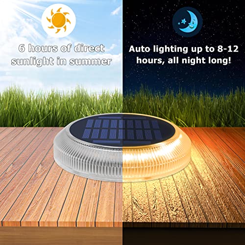 WILLED Solar Step Lights Outdoor, Warm White Solar Deck Lights IP65 Waterproof, Solar Powered Step Lights for Stairs, Post Cap, Fence, Driveway, Walkway, Pathway, Patio, Garden, 1 Pack