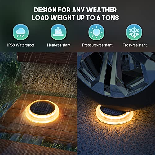 WILLED Solar Step Lights Outdoor, Warm White Solar Deck Lights IP65 Waterproof, Solar Powered Step Lights for Stairs, Post Cap, Fence, Driveway, Walkway, Pathway, Patio, Garden, 1 Pack