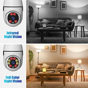 Light Bulb Security Camera Wireless Outdoor - 2.4GHz/5GHz WiFi 360 Surveillance Indoor Socket Security Camera Camera Real-time Motion Detection Alerts Two Way Talk Night Vision 64G SD Card Included