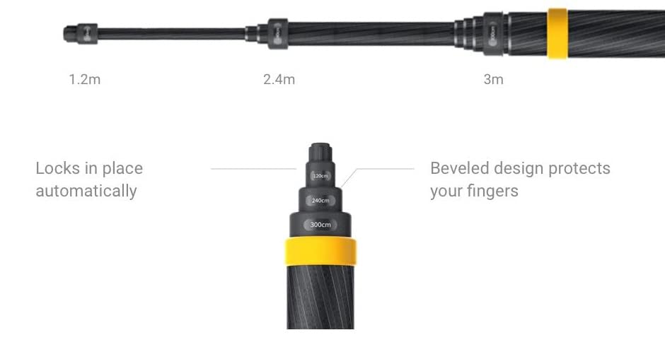 Insta360 3m 9.8ft Extended Edition Selfie Stick for ONE X2, ONE R, ONE X, ONE Action Camera