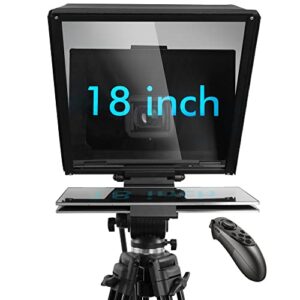 iloknzi i6/18 inch wide angle teleprompter for 15.6″ 360⁰ hinge laptop/tablet with adjustable supports wide-angle camera lens, prompter/wedding shooting/facial capture (18″-max)